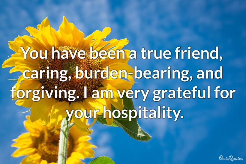 30 Thank You for Your Hospitality and Generosity Messages