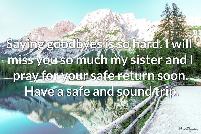 safe journey quotes for sister in law