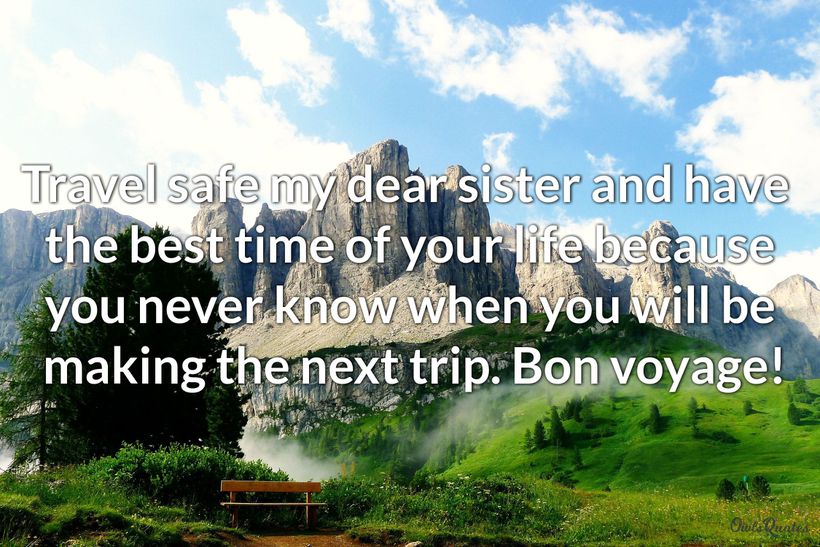 safe journey quotes for sister in law