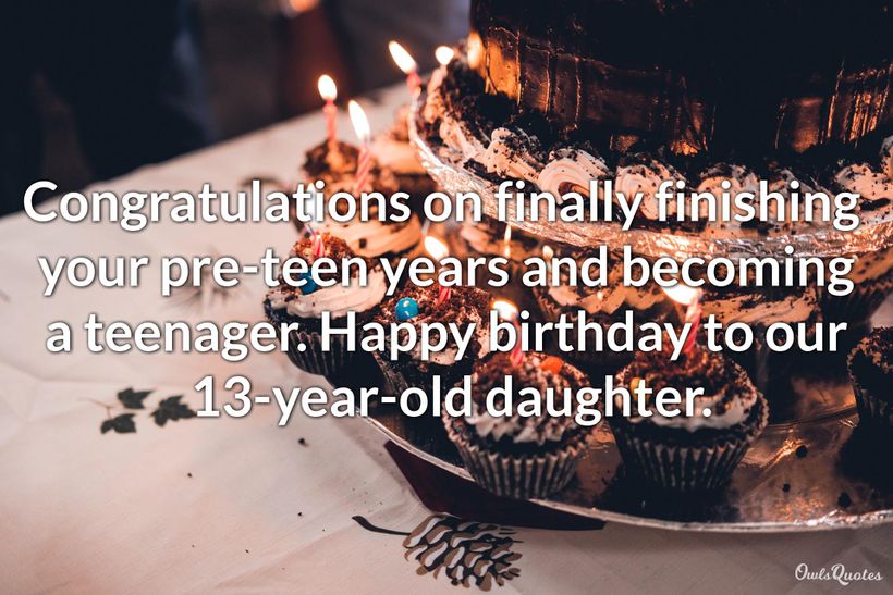 30 Amazing Sweet 13th Birthday Messages for a Daughter