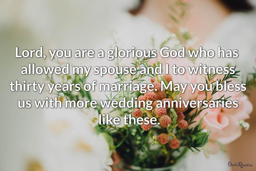 30 Wedding Anniversary Prayers for Your Loved Ones