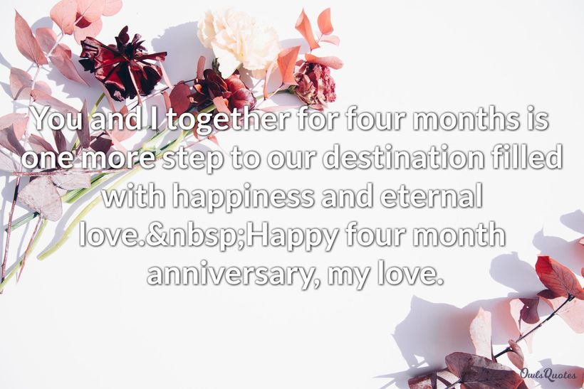 30 Romantic Happy 4 Months Anniversary Messages and Wishes
