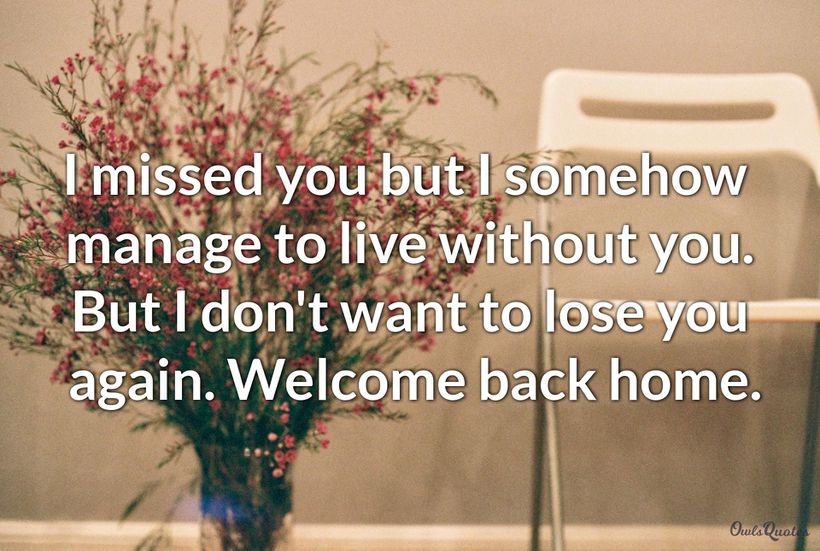 welcome back home messages