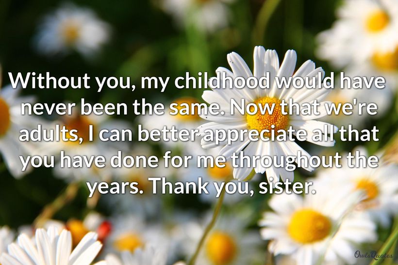 30 Sweet Thankyou Messages for Sisters